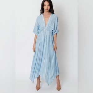 En Crème Lurex Striped Sequin Midi Dress
